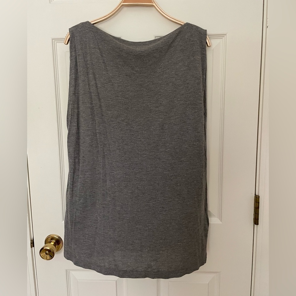 All Saints Gray Sleeveless Boatneck tank